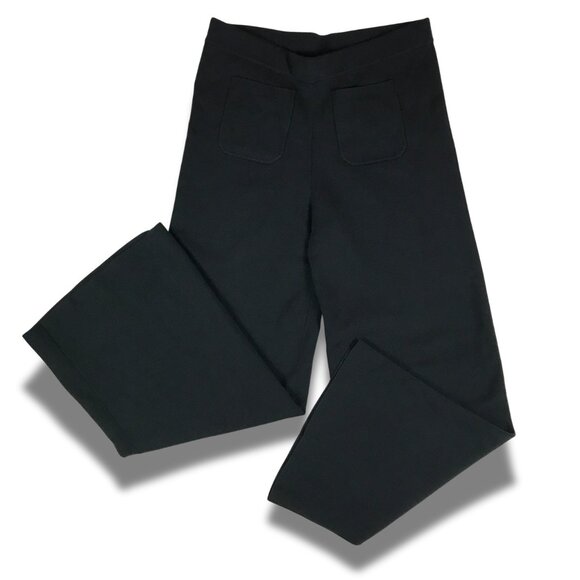 J.CREW Black Wide Leg Sweater Knit Sailor Pants Size Large - Picture 3 of 9